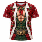 Christmas Hunk Santa Funny Graphic T-Shirt