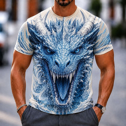 Men's Dragon Cow Animal Graphic Tee