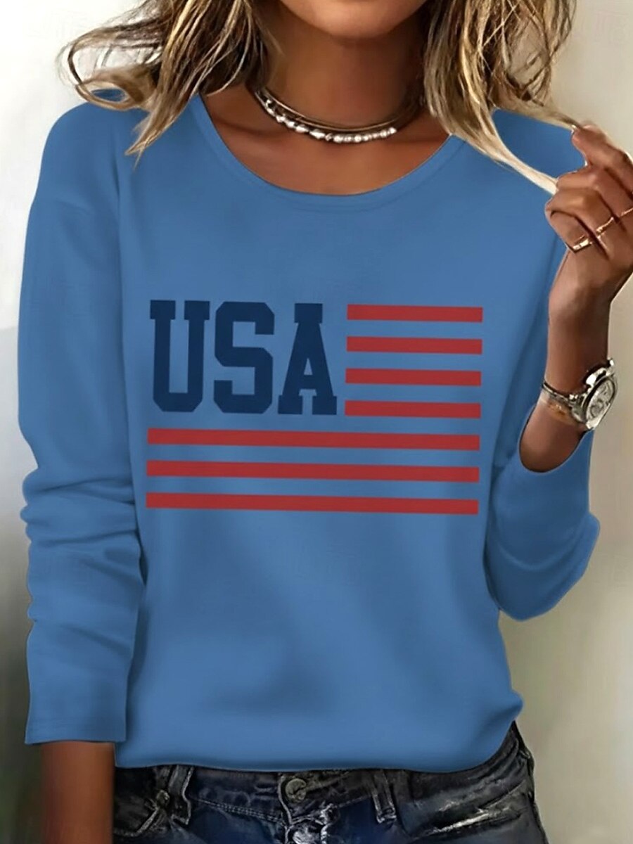 Women's Vintage Flag Long Sleeve Tee