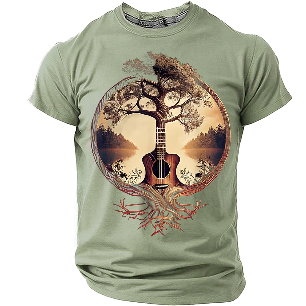 Men's Guitar Tree Nature Graphic Tee