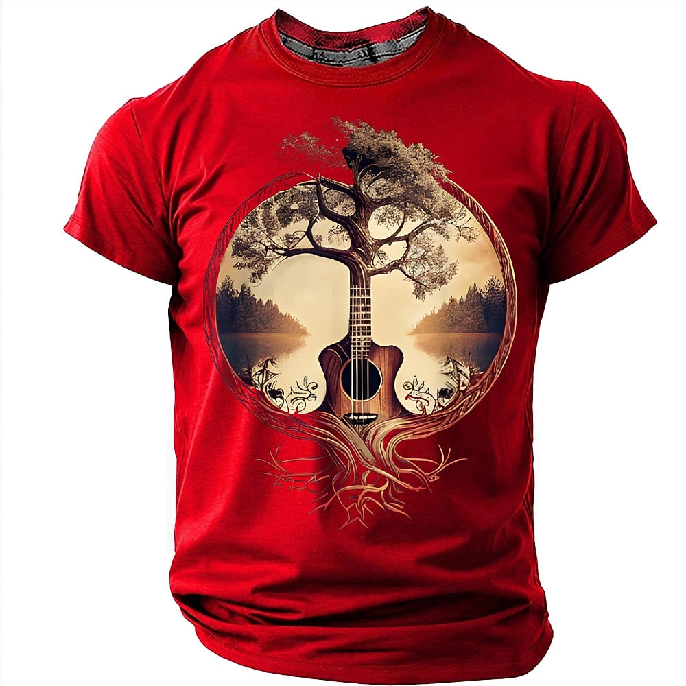 Men's Guitar Tree Nature Graphic Tee