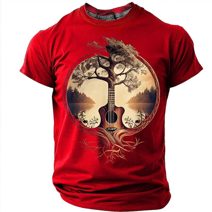 Men's Guitar Tree Nature Graphic Tee