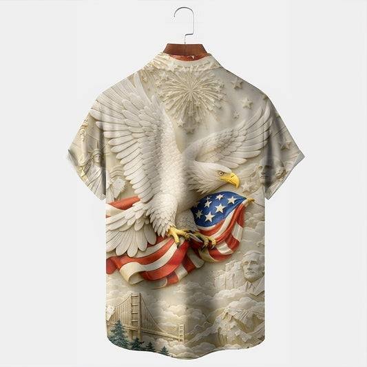 Men's Patriotic Eagle Short Sleeve Shirt