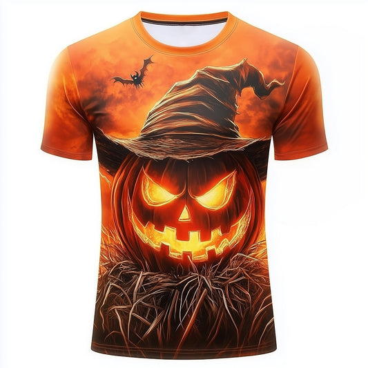 Men's Pumpkin Optical Illusion Graphic Tee