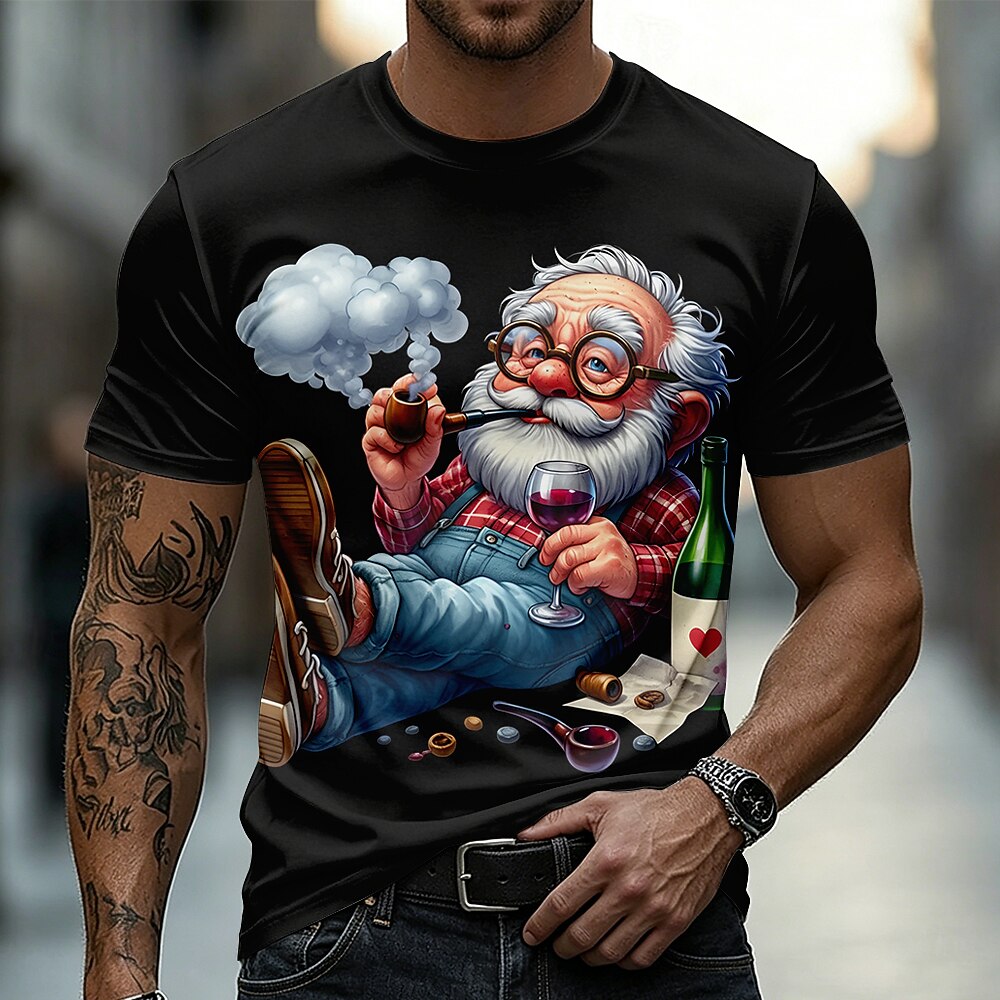 Men's Wine Loving Grandpa Graphic Tee