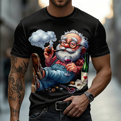 Men's Wine Loving Grandpa Graphic Tee