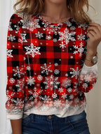 Women's Snowman Snowflake Christmas Graphic Tee