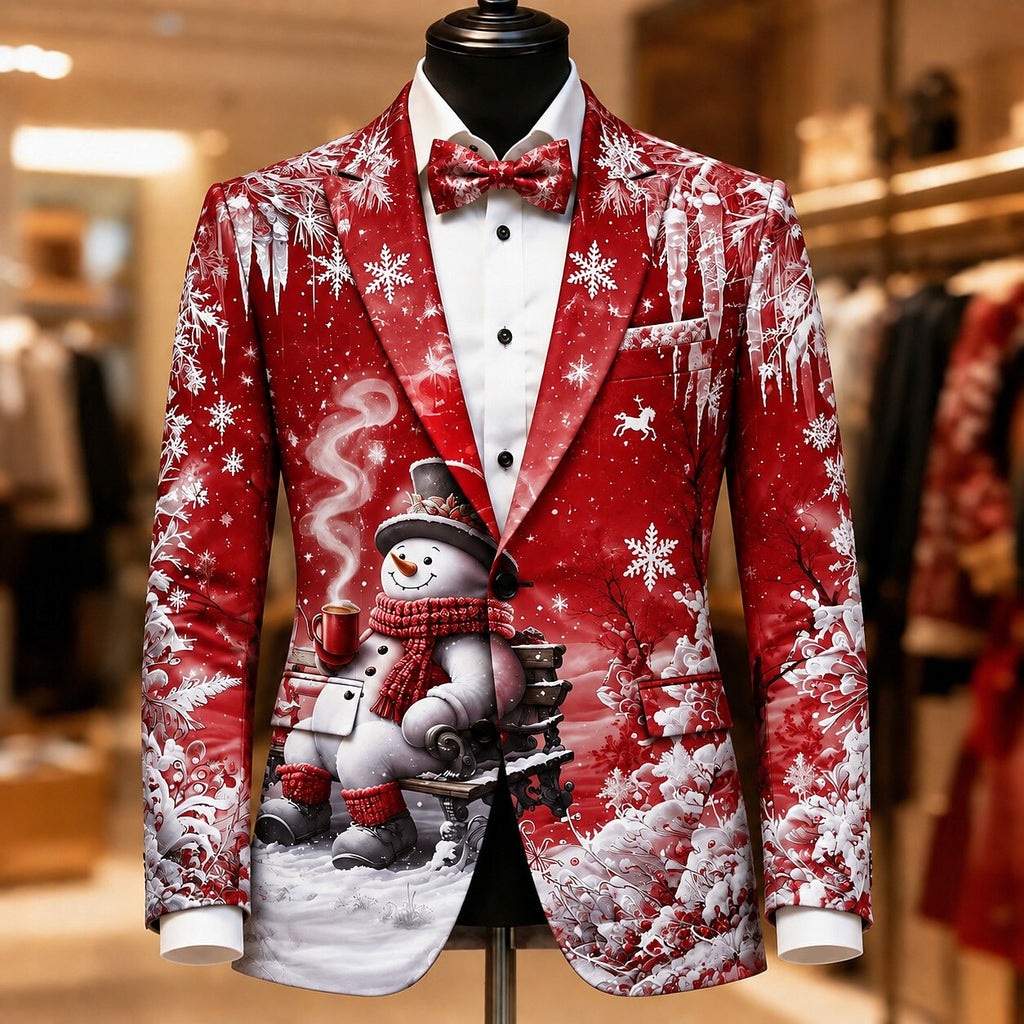 Christmas Colorful Graphic Holiday Blazer