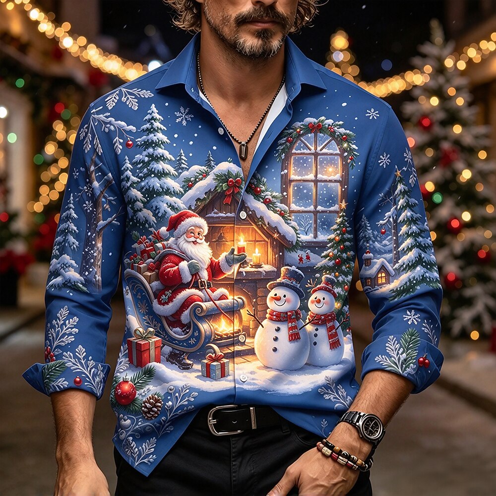 Men's Christmas Graphic Vintage Shirt