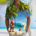 Santa Christmas Lights Short Sleeve Shirt