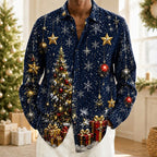 Men's Christmas Tree Party Button Up Shirt