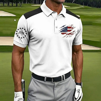 Men's Vintage Freedom Flag Polo