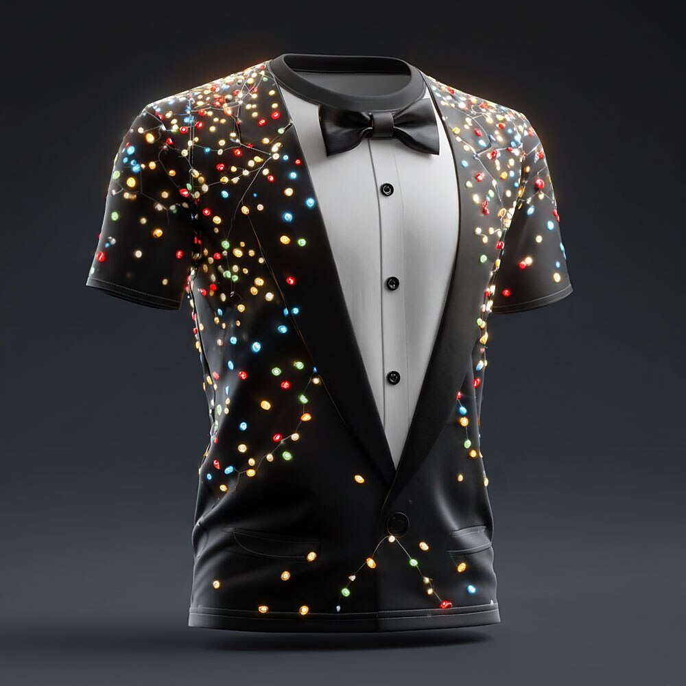 Men's Christmas Formal Black Tuxedo T-Shirt