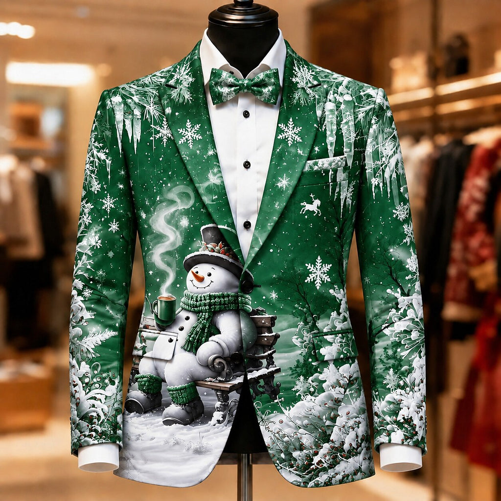 Christmas Colorful Graphic Holiday Blazer