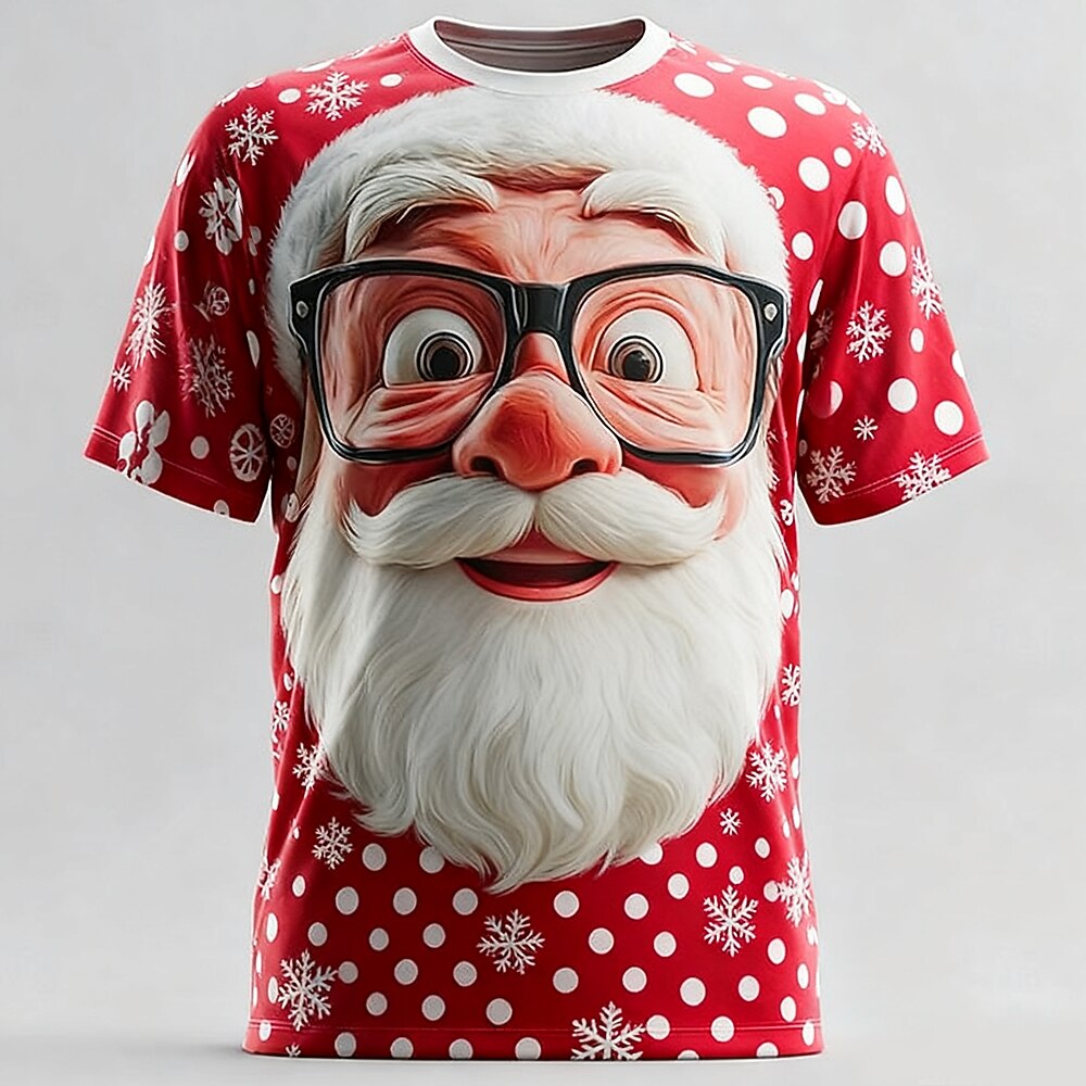 Cheerful Santa Christmas Cartoon Tee