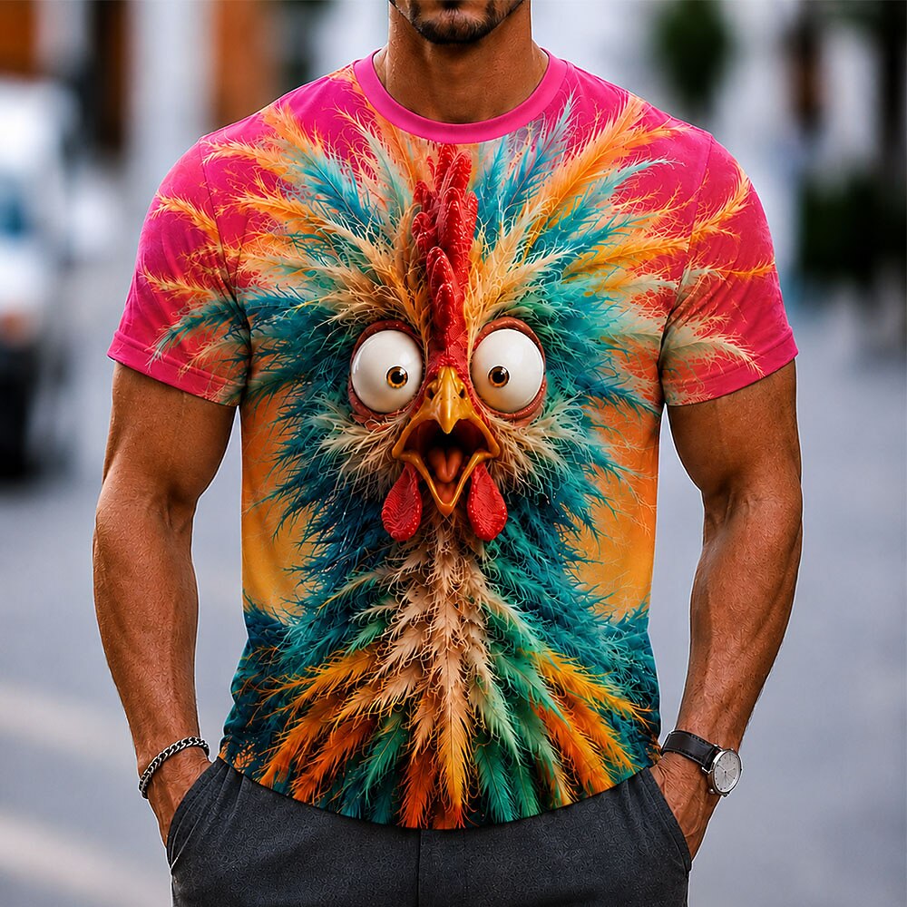 Men's Colorful Songbird Nature Graphic Tee