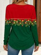 Snowman Tree Graphic Christmas Longline Shirt