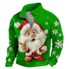 Santa Claus Christmas Stand Collar Sweatshirt