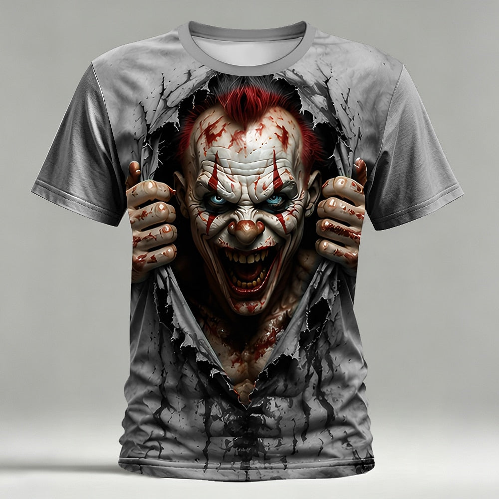 Men's Evil Clown Visual Graphic Tee