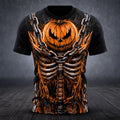 Men's Halloween Pumpkin Skeleton Tee