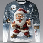 Santa Christmas Funny Street Longsleeve Tee