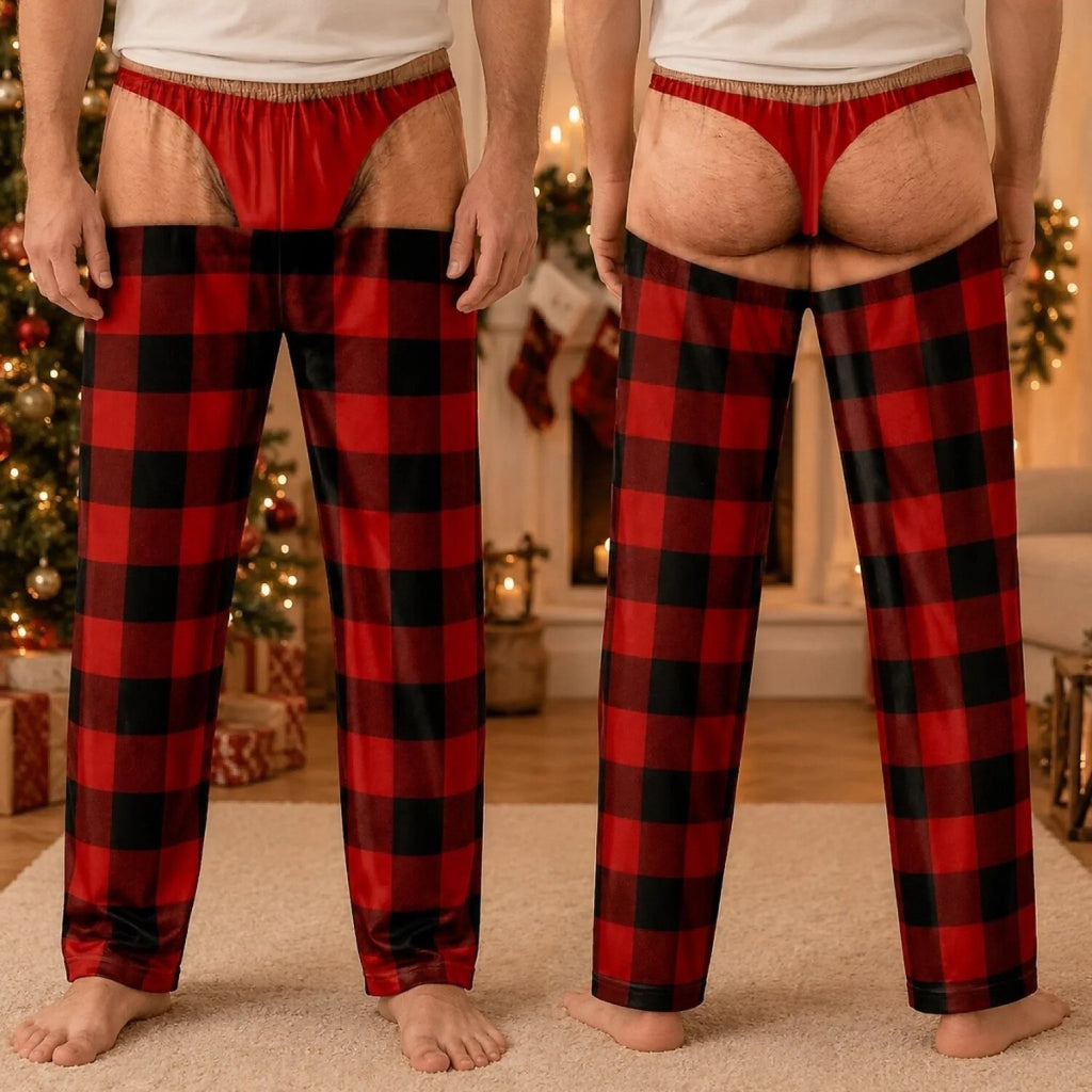 Men's Funny Plaid Gift Pajama Pants