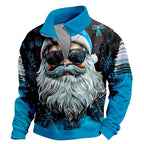 Santa Christmas Zip Collar Sweatshirt