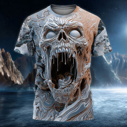 Men's Neon Skull Horror Graphic Tee