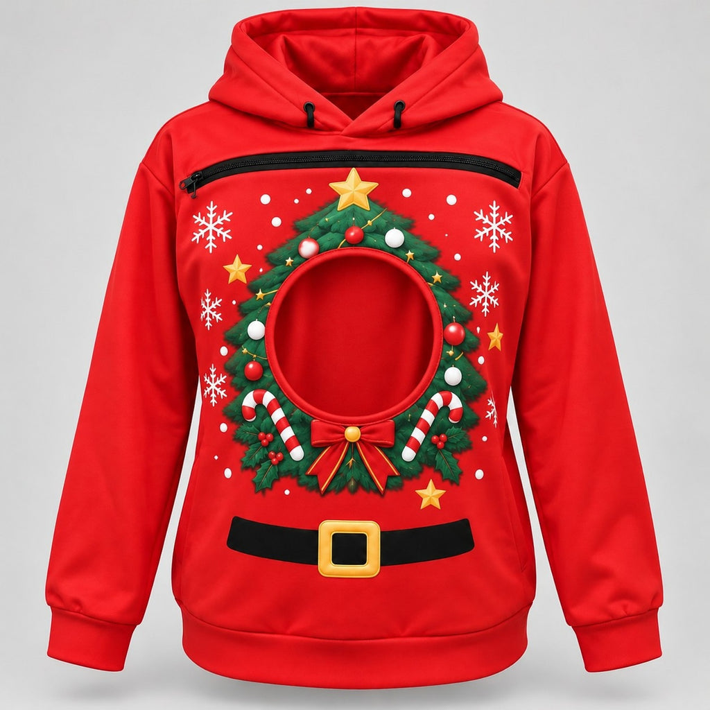 Christmas Tree Pet Carrier Bonding Hoodie