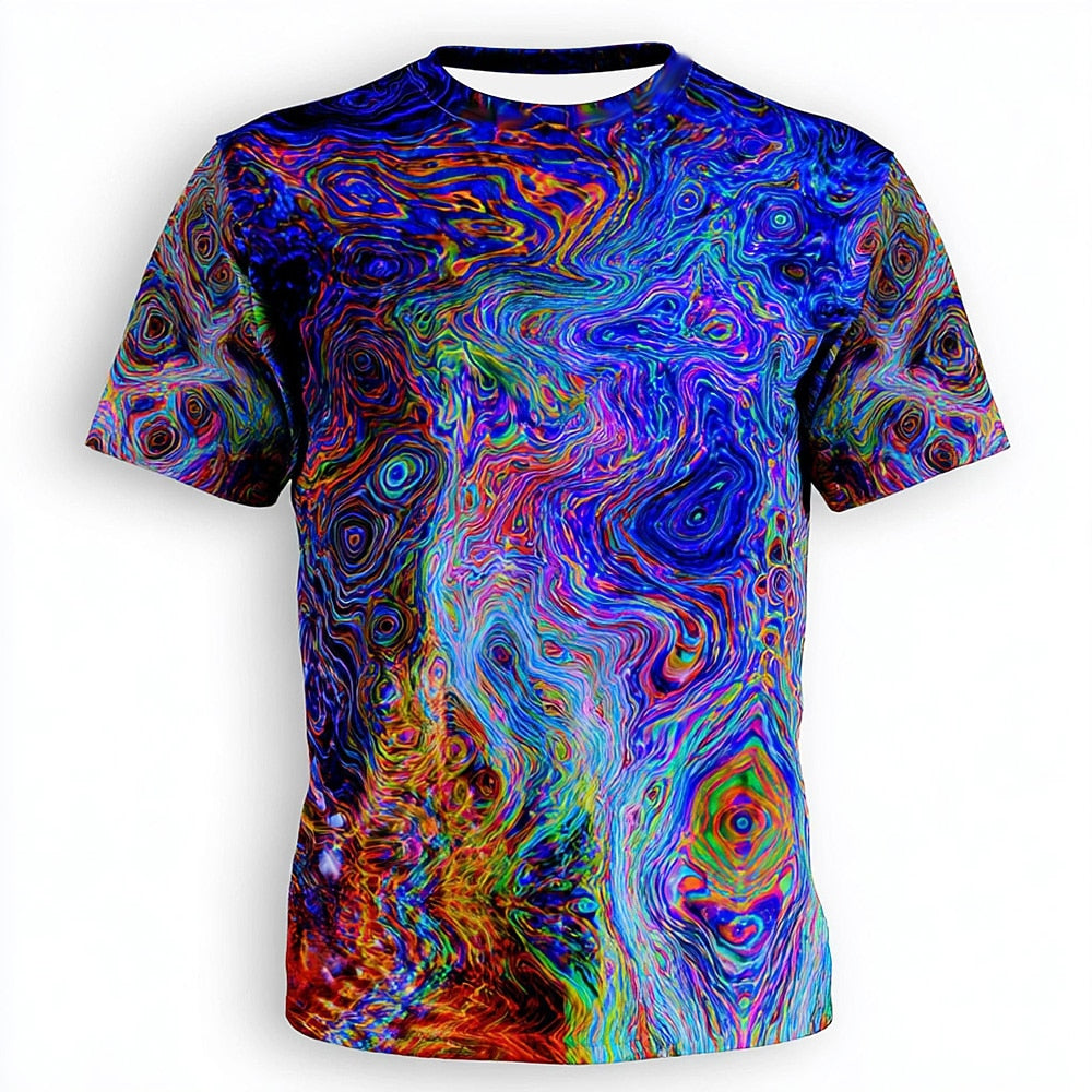 Men's Purple Optical Illusion Graphic Tee