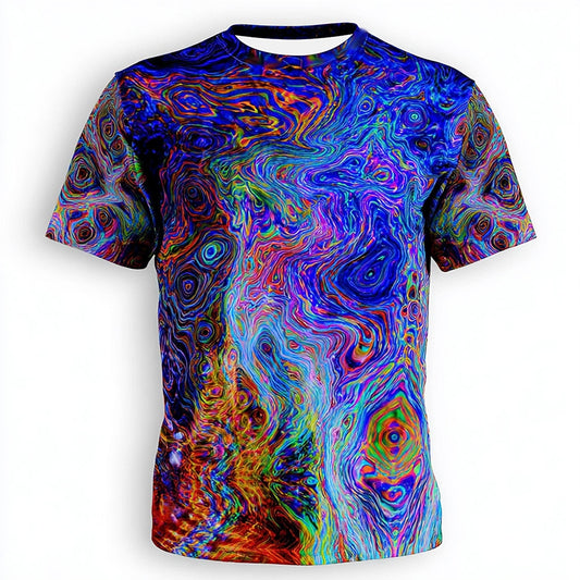 Men's Purple Optical Illusion Graphic Tee
