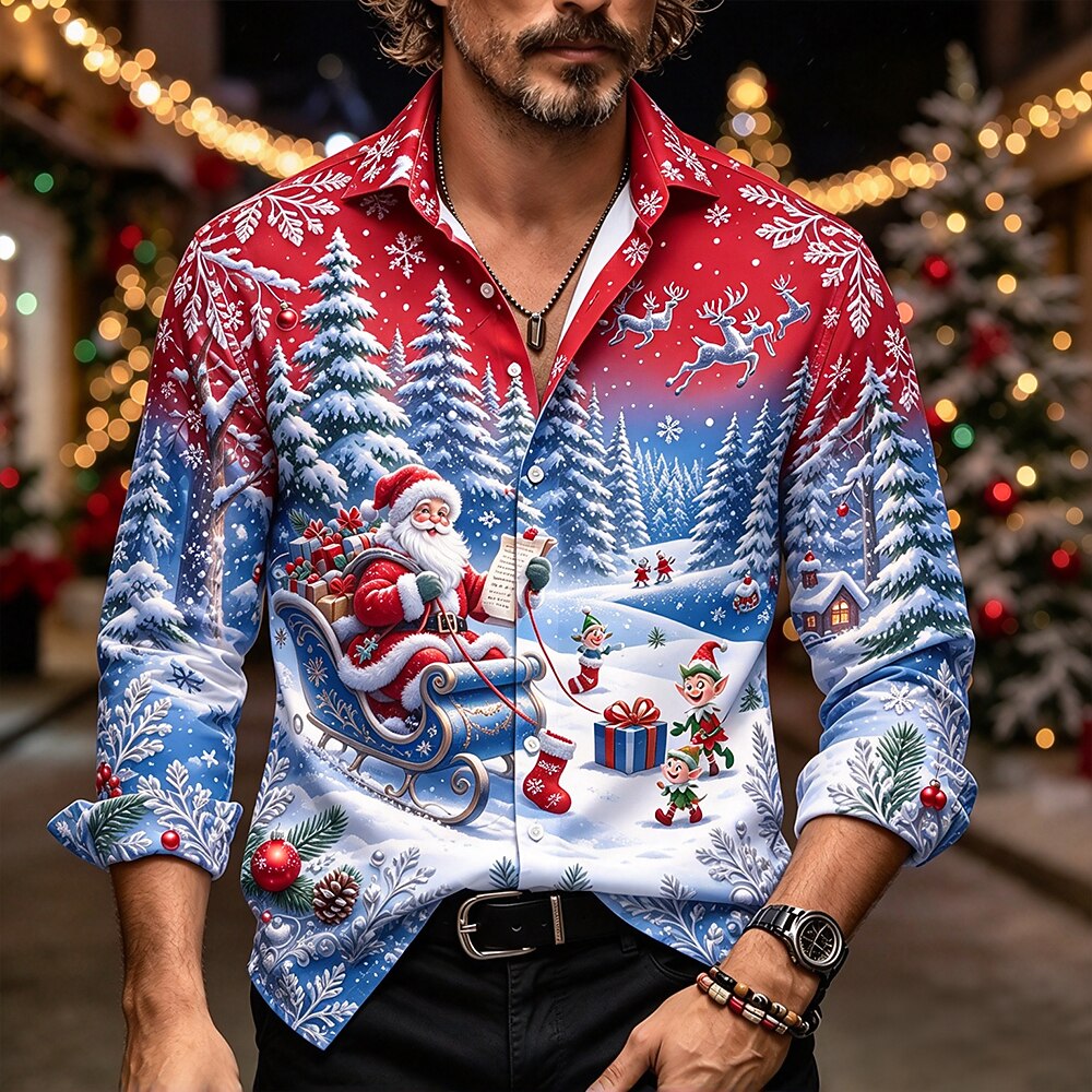 Men's Christmas Graphic Vintage Shirt