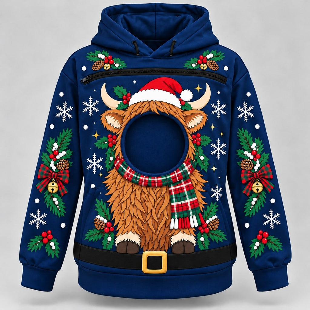 Highland Cow Pet Carrier Bonding Hoodie
