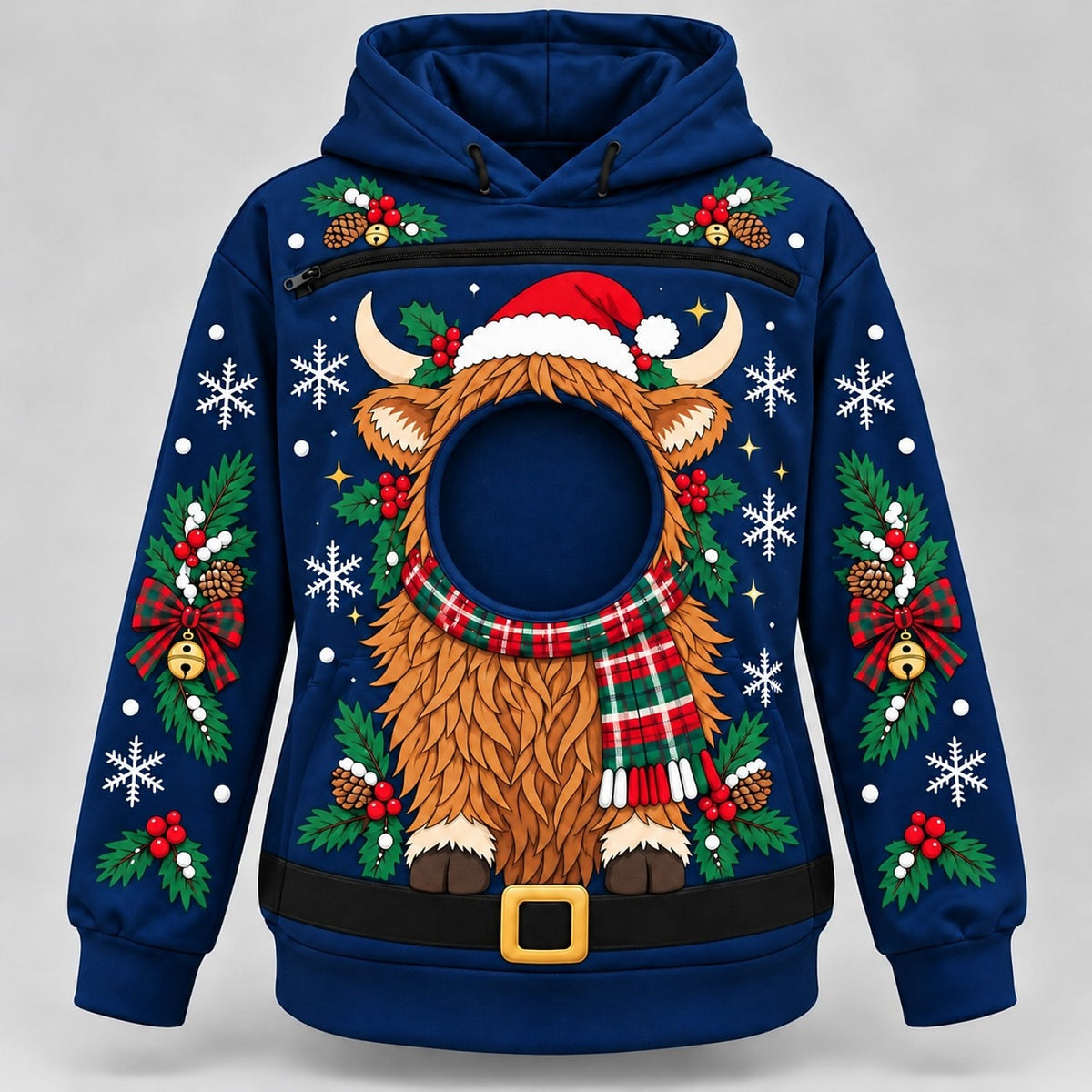Highland Cow Pet Carrier Bonding Hoodie