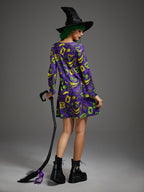 Women's Evil Jester Gothic Halloween Print Dress