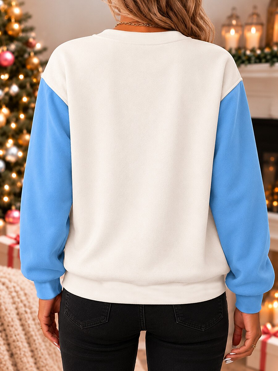 Snowman Snowflake Christmas Pullover Sweatshirt