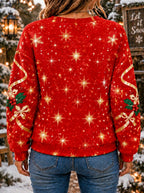 Women's Red Christmas Crew Neck Sweatshirt