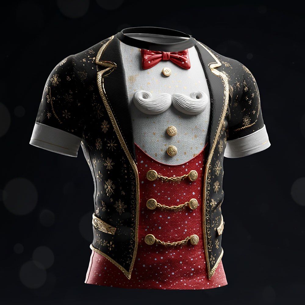 Men's Christmas Black Tuxedo Costume T-Shirt
