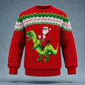 Christmas Santa Dinosaur Graphic Sweater