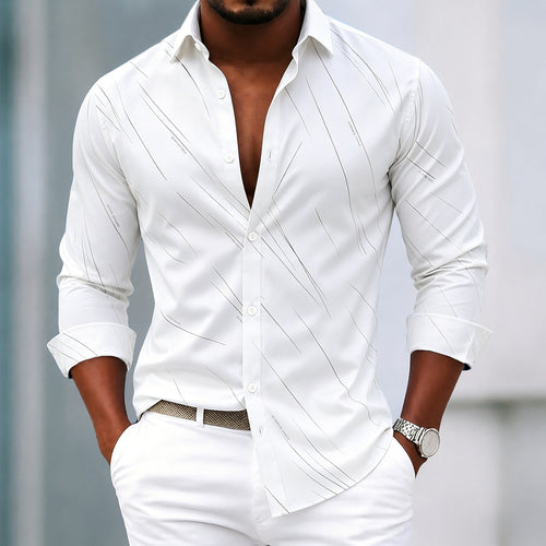 Men's Geometric Button Up Dress Shirt
