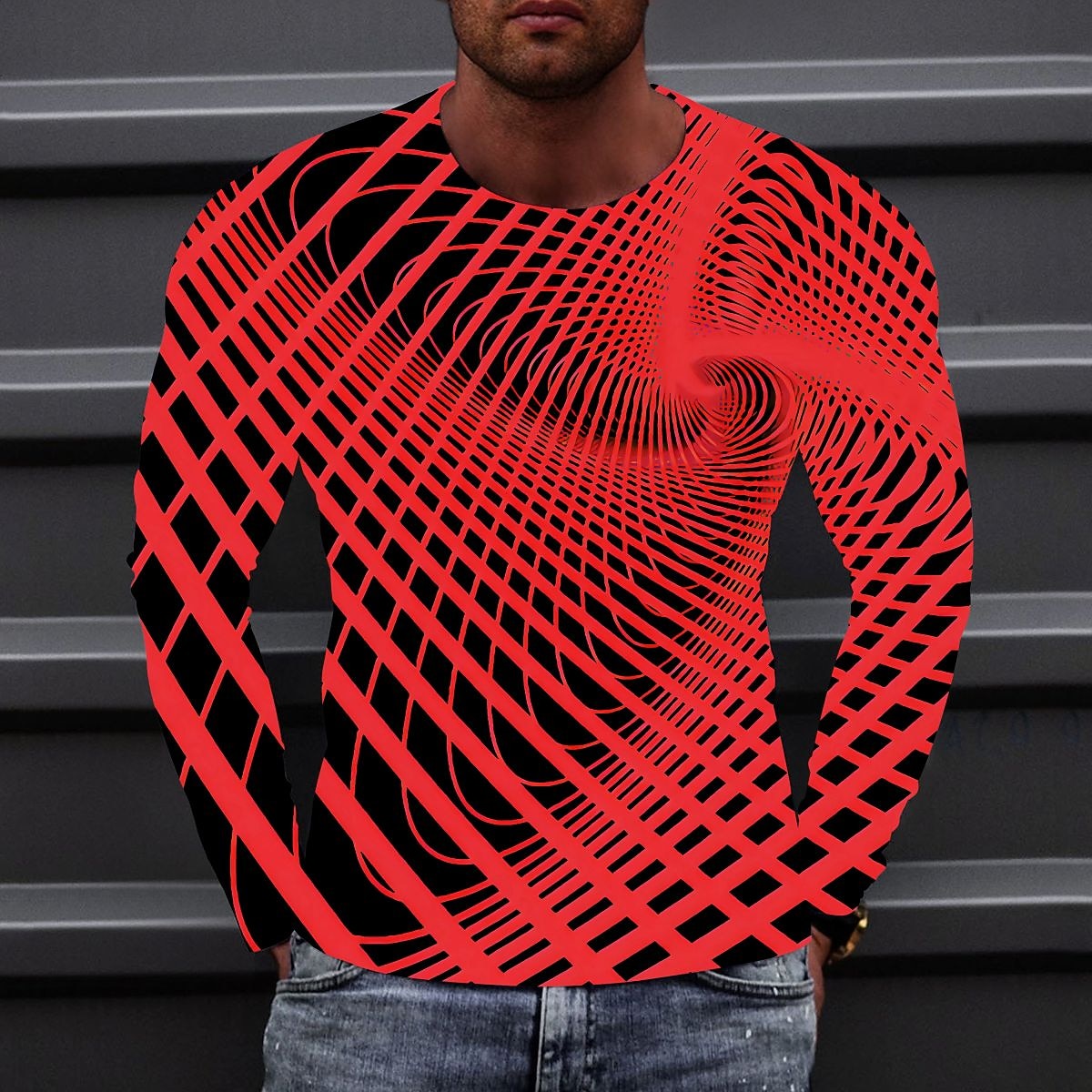 Men's Dynamic Optical Illusion Graphic Tee