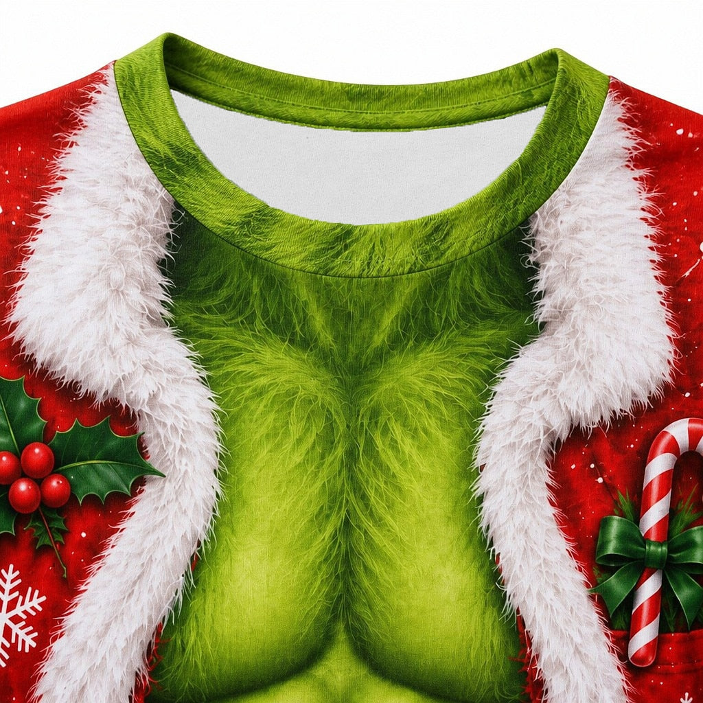 Christmas Santa Green Monster Crewneck Sweatshirt