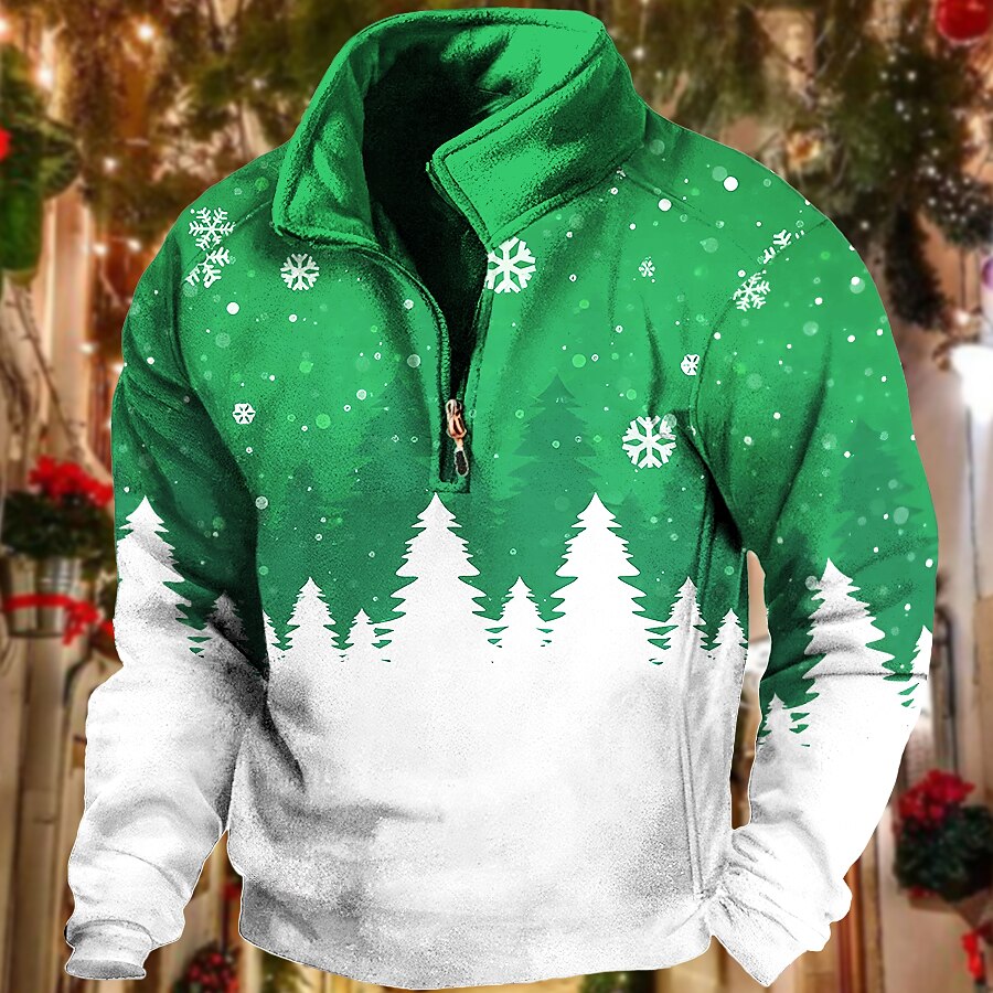 Christmas Snowflake Quarter Zip Sweatshirt