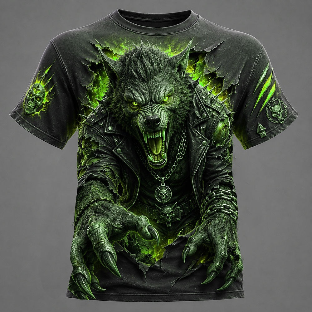 Men's Werewolf Dark Graphic Casual Tee