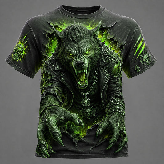 Men's Werewolf Dark Graphic Casual Tee