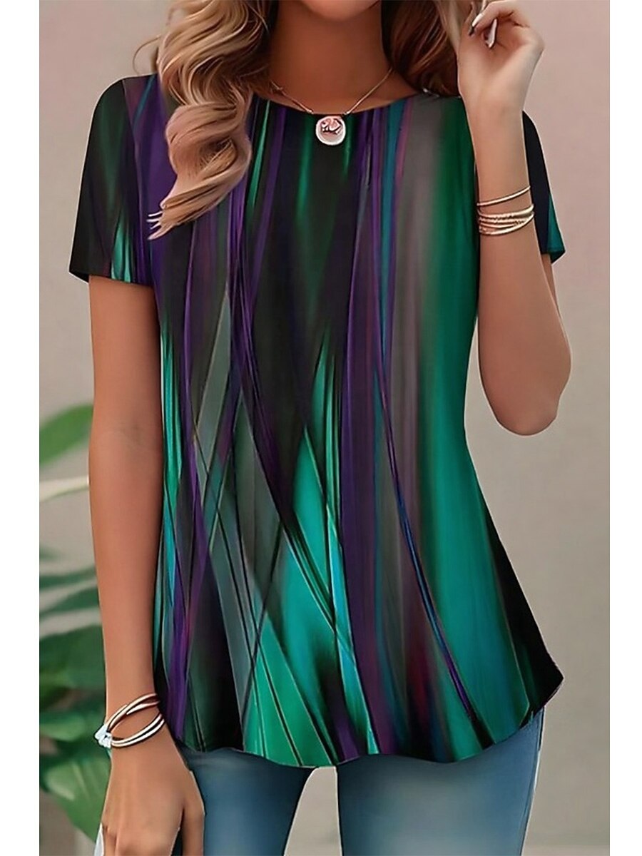 Women's Elegant Gradient Art Graphic Tee