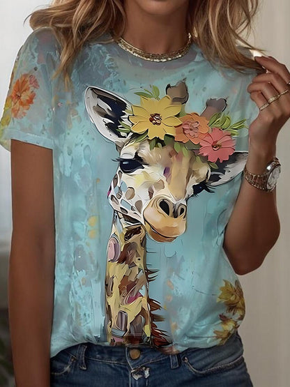 Women's Playful Giraffe Graphic Tee