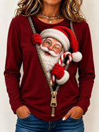Santa Claus Holiday Round Neck Shirt
