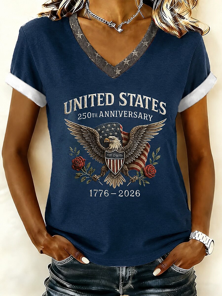 Women's Freedom Letter Flag Tee