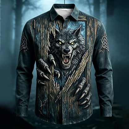 Men's Werewolf Horror Button Up Shirt